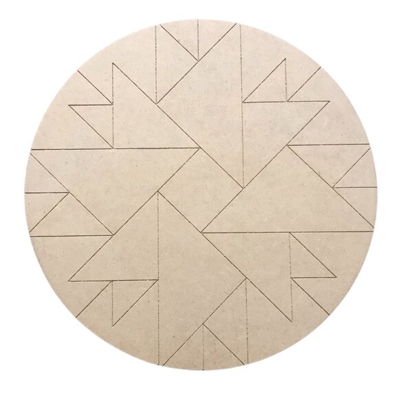 12 inch Barn Quilt Paint by Line Round Wood Cutout - Picture 1 of 1